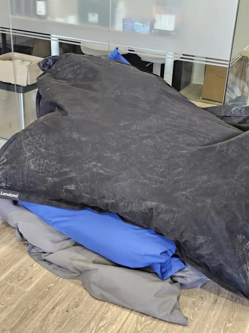 office bean bags before cleaning by ARA Clean Malta