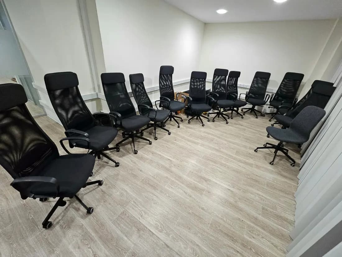 office mesh chairs after professional cleaning by ARA Clean Malta