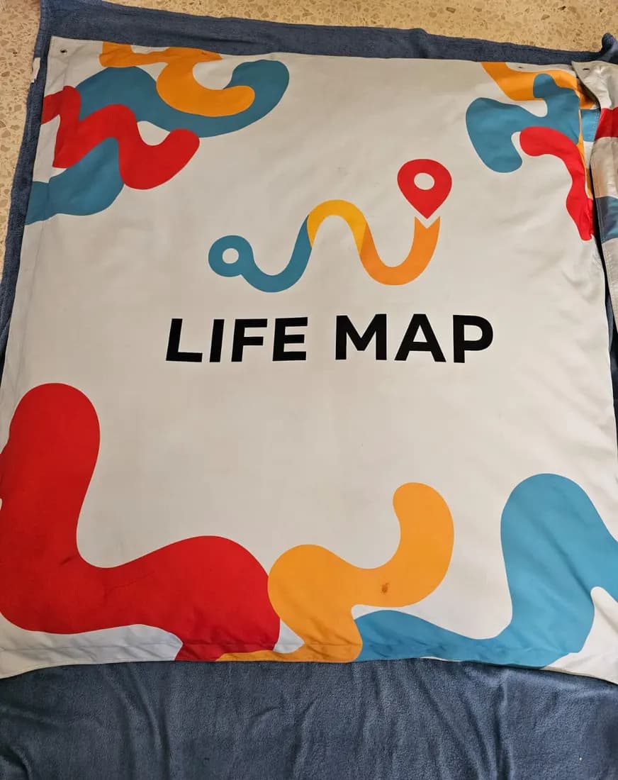 printed bean bag after professional cleaning by ARA Clean Malta
